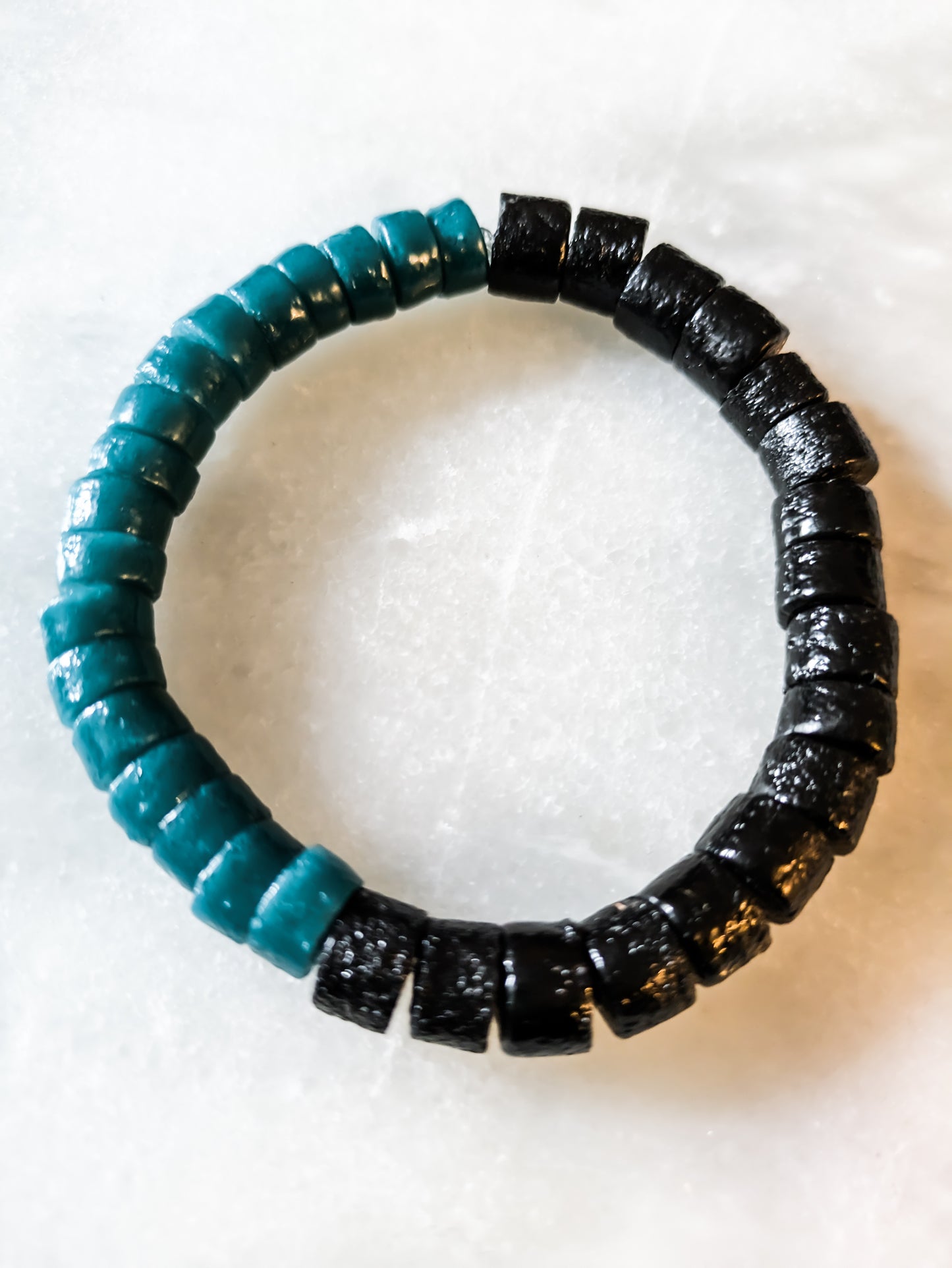 ÉCLECTIQUE- Bracelet bicolore - vert foncé / noir