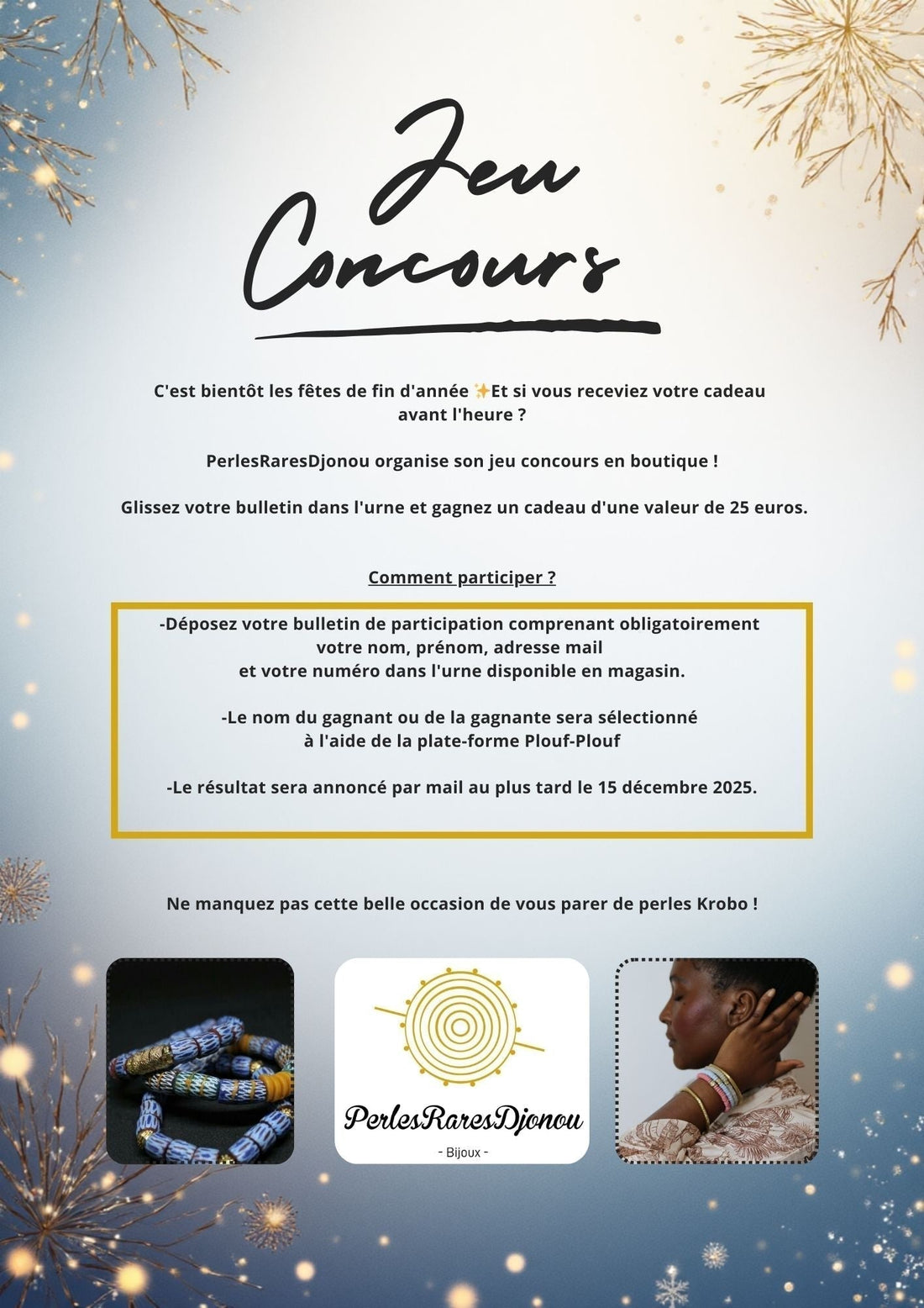 Jeu concours de Noël 2025- PerlesRaresDjonou
