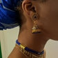 CAMÉLÉON- Collier bleu en perles fines Krobo- poids Akan