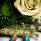 Pendientes de flores verdes - cuentas krobo africanas