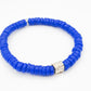 [[ CAMALEÓN DE PLATA ]] - Pulsera azul - Cuentas krobo africanas