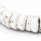 CAMÉLÉON ARGENT- bracelet blanc sel et poivre- perles africaines krobo