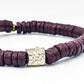 CAMÉLÉON ARGENT- bracelet marron- perles africaines krobo