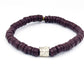 CAMÉLÉON ARGENT- bracelet marron- perles africaines krobo