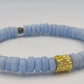 [[ GOLDEN CHAMELEON ]] - Pulsera azul pastel - Cuentas krobo africanas