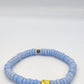[[ GOLDEN CHAMELEON ]] - Pulsera azul pastel - Cuentas krobo africanas