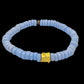 CAMÉLÉON DORÉ  - Bracelet bleu pastel- perles africaines krobo