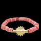 CAMÉLÉON.             Bracelet rose.                Perle akan couleur or