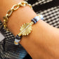 bracelet en perles de verre recyclé krobos. couleur bleu pastel