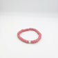CAMÉLÉON ARGENT - Bracelet rose- perles africaines krobo