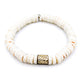 CAMÉLÉON ARGENT- bracelet blanc- perles africaines krobo