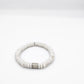 CAMÉLÉON ARGENT- bracelet blanc- perles africaines krobo