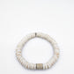 CAMÉLÉON ARGENT- bracelet blanc- perles africaines krobo
