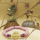 CAMÉLÉON FLORAL - Bracelet rose et rouge en perles africaines Krobo