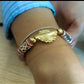 [[ ALVÉOLE]] - pulsera roja y beige - cuentas africanas Krobo - peso solar akan