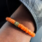 CAMÉLÉON DORÉ - bracelet orange- perles africaines krobo