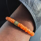 CAMÉLÉON DORÉ - bracelet orange- perles africaines krobo