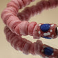 CAMÉLÉON FLORAL - Bracelet rose et rouge en perles africaines Krobo