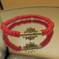 CAMÉLÉON - Bracelet  rouge- perles africaines krobo