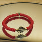 CAMÉLÉON - Bracelet  rouge- perles africaines krobo