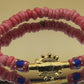 CAMÉLÉON FLORAL - Bracelet rose et rouge en perles africaines Krobo