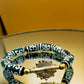 [[ ALVÉOLE]] - pulsera verde y beige - cuentas africanas Krobo - peso solar akan