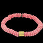 CAMÉLÉON DORÉ - bracelet rose- perles africaines krobo