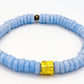 [[ GOLDEN CHAMELEON ]] - Pulsera azul pastel - Cuentas krobo africanas