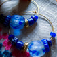 GNONLIVI- Boucles d'oreilles boules bleu