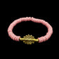 CAMÉLÉON.             Bracelet rose.                Perle akan couleur or
