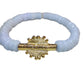 CAMÉLÉON.            Bracelet bleu pastel-    Perle akan couleur or