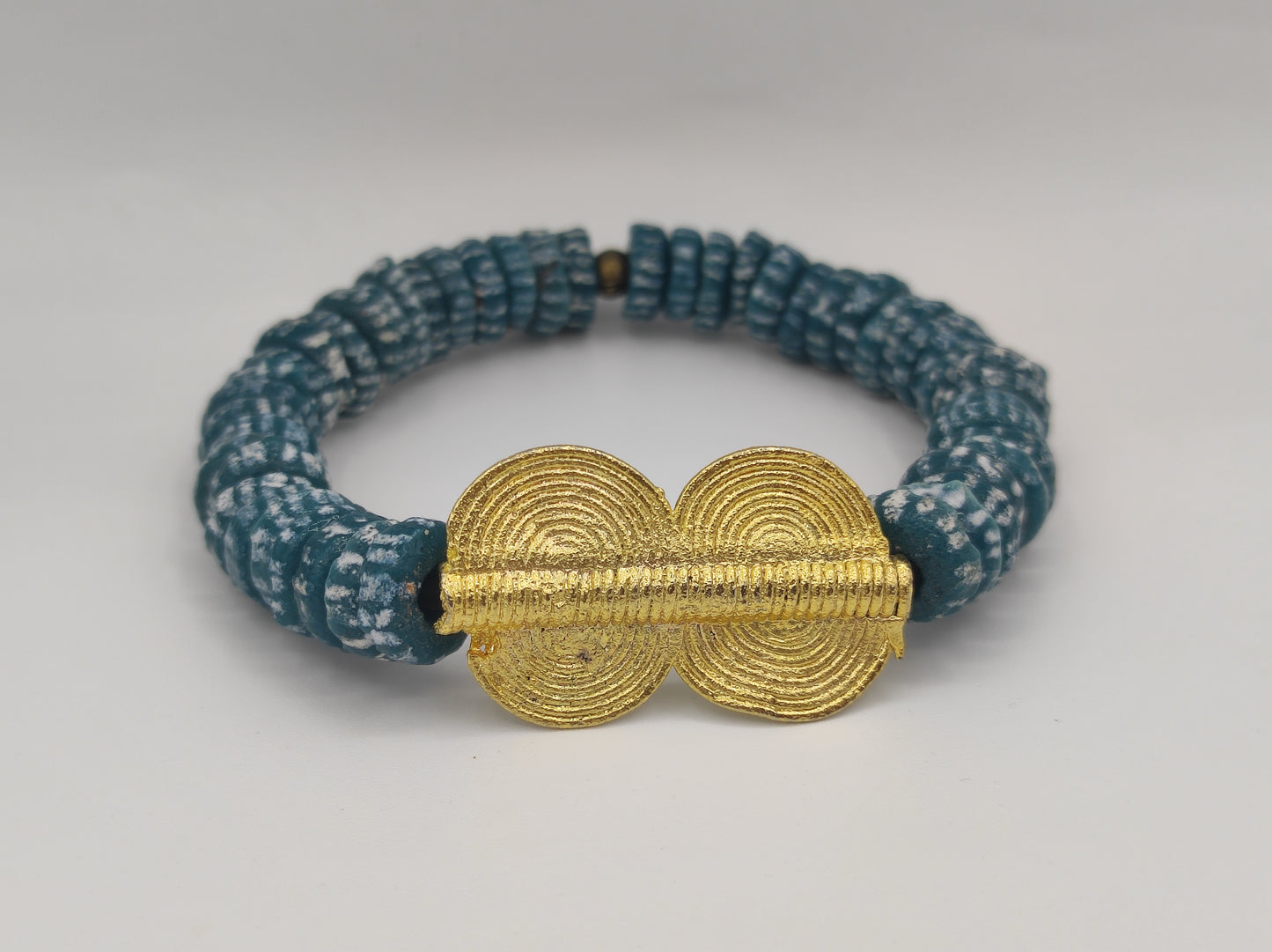 GNONLIVI vert- spirale- Big Size -perles africaines krobo