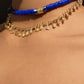 CAMÉLÉON- Collier bleu en perles fines Krobo- poids Akan
