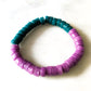 ÉCLECTIQUE- Bracelet bicolore - vert foncé / violet