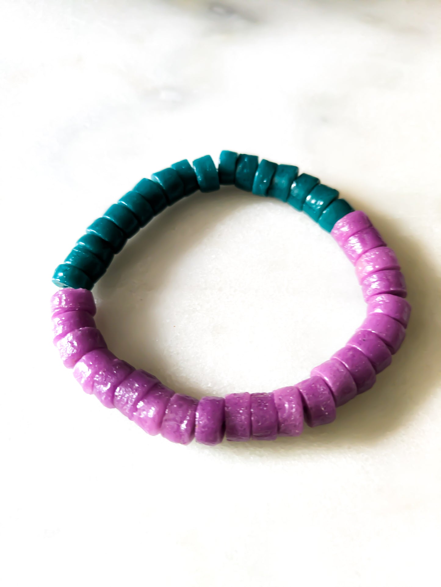 ÉCLECTIQUE- Bracelet bicolore - vert foncé / violet