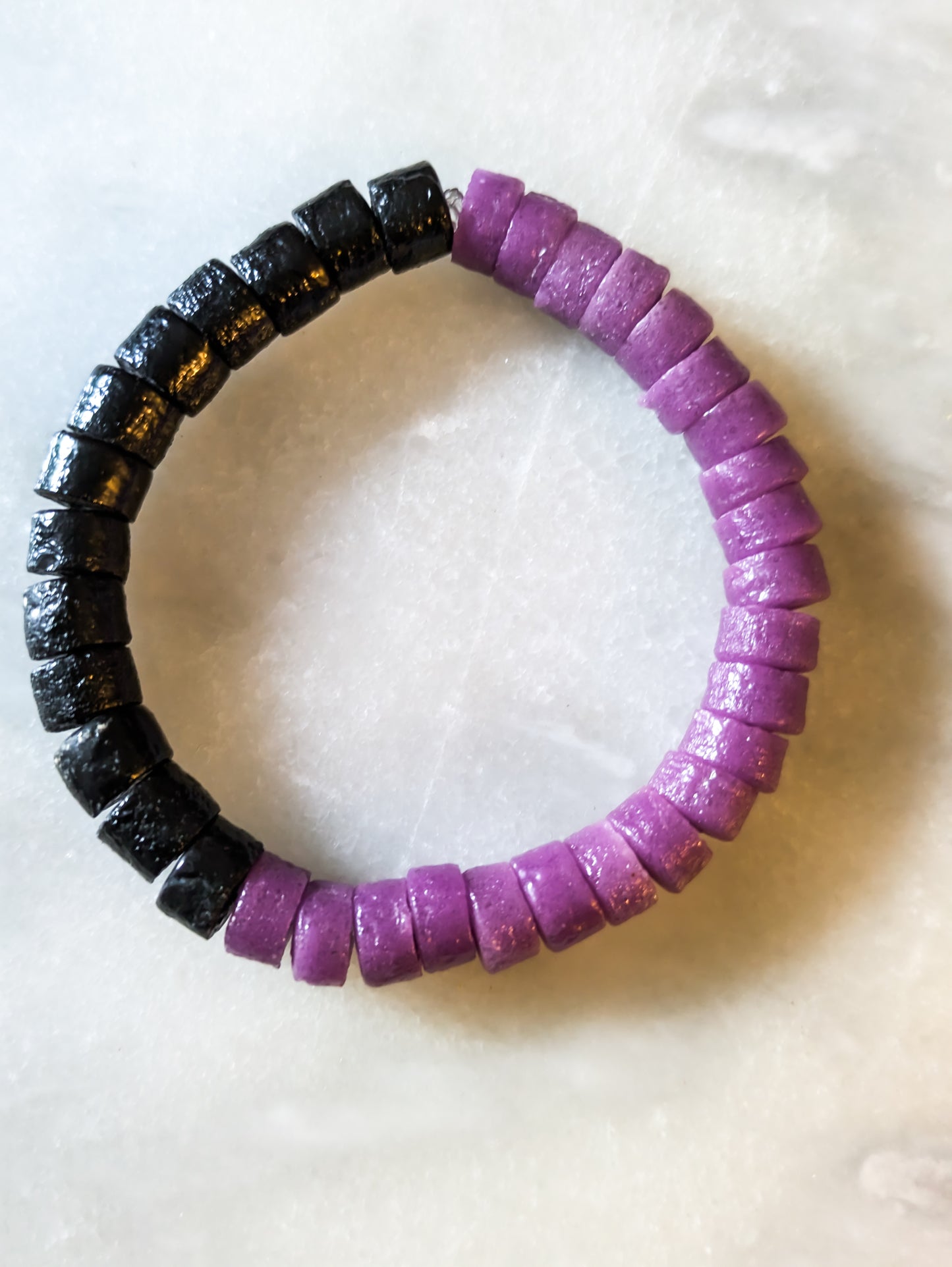 ÉCLECTIQUE- Bracelet bicolore - violet/ noir