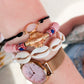 CAMÉLÉON FLORAL - Bracelet rose et rouge en perles africaines Krobo