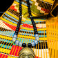 APOGÉE - collier noir tête- moyen- Perles africaines krobo- 12