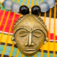 APOGÉE - collier noir tête- moyen- Perles africaines krobo- 12