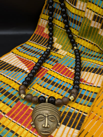 APOGÉE - collar de cabeza negra- cuentas krobo medianas africanas