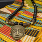 APOGÉE - collier noir tête- moyen- Perles africaines krobo- 7