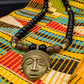 APOGÉE - collier noir tête- moyen- Perles africaines krobo- 7-2