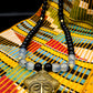 APOGÉE - collier noir tête- moyen- Perles africaines krobo- 1