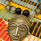 APOGÉE - collier noir tête- moyen- Perles africaines krobo-14