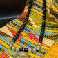 APOGÉE - collier noir tête- moyen- Perles africaines krobo-10