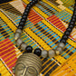 APOGÉE - collier noir tête- moyen- Perles africaines krobo- 7