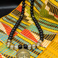 APOGÉE - collier noir tête- moyen- Perles africaines krobo- 16