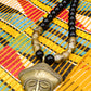 APOGÉE - collier noir tête- moyen- Perles africaines krobo- 5.2