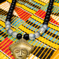 APOGÉE - collier noir tête- moyen- Perles africaines krobo- 5