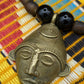 APOGÉE - collier noir tête- moyen- Perles africaines krobo-17